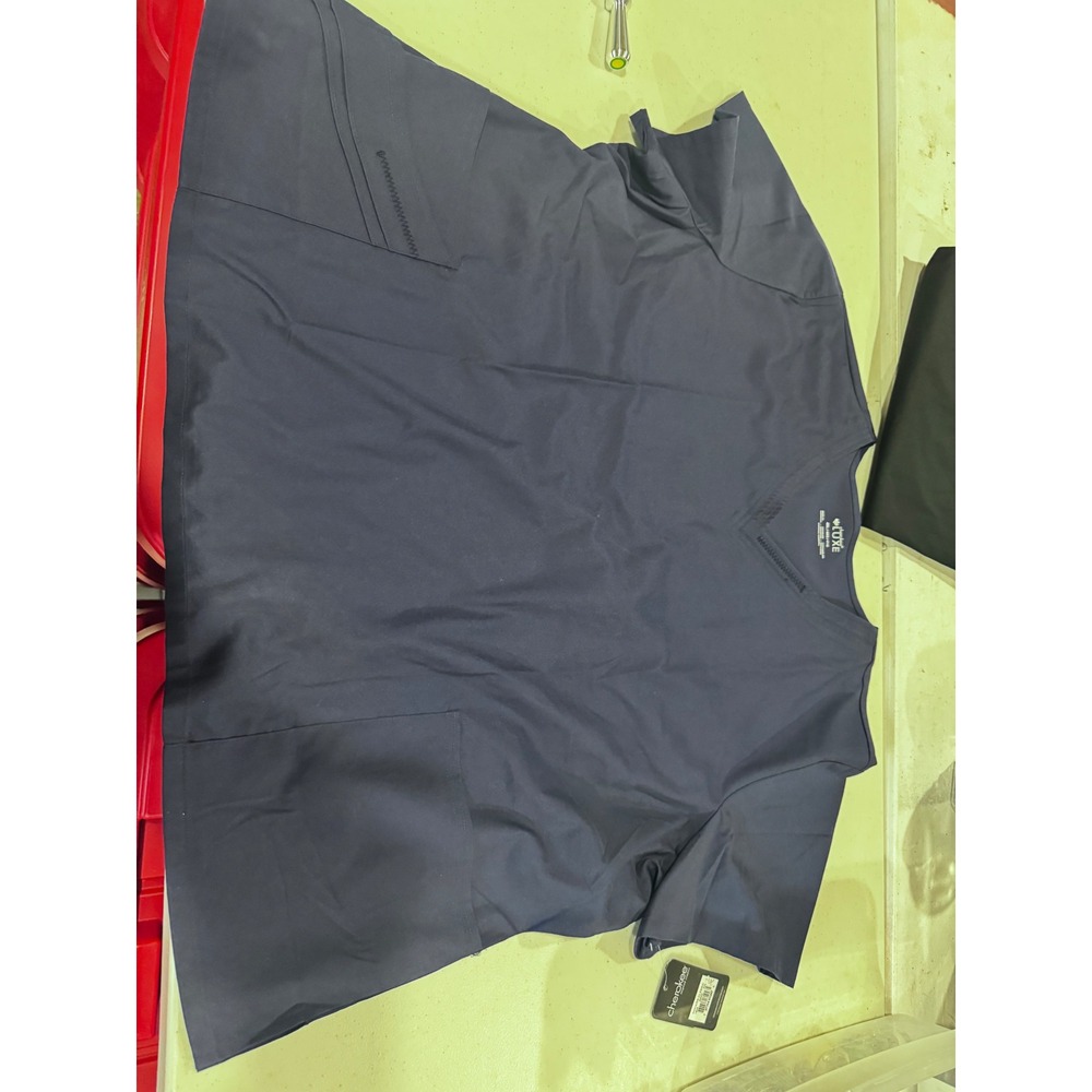 Cherokee Luxe Womens V-Neck Scrub Top Navy Blue 4XL NWT